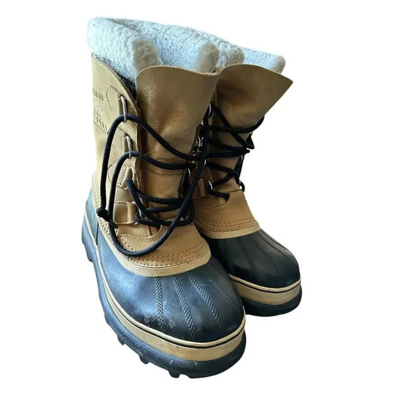 Sorel Caribou Tan Waterproof Snow Boots Size 8 - Picture 1 of 9